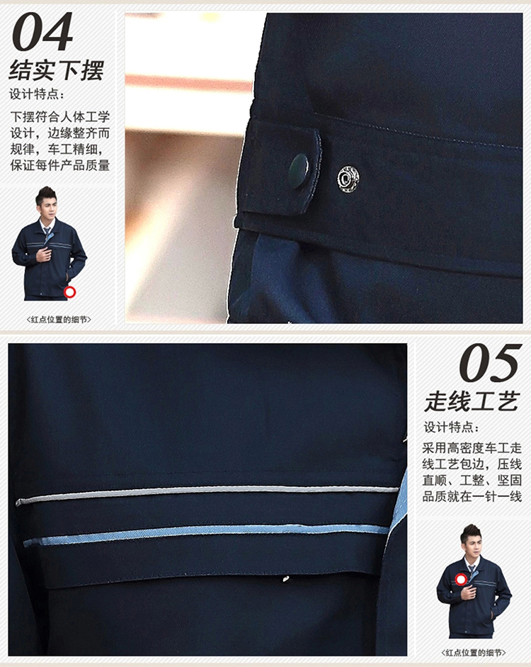 深藍色經(jīng)典工作服