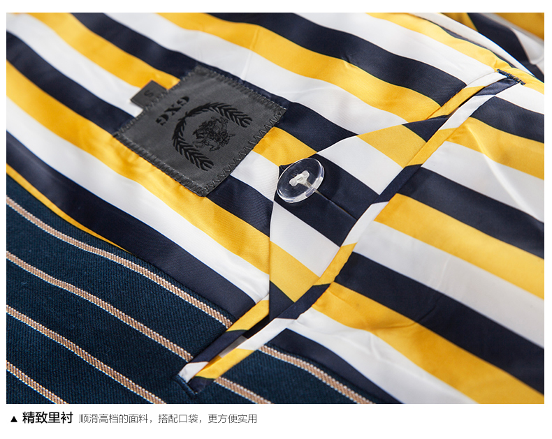 條紋時(shí)尚修身西服
