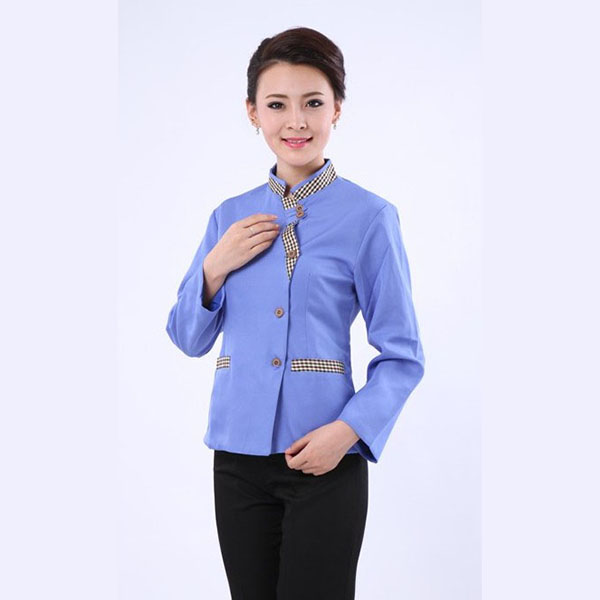 客房清潔保潔工作服(藍色)_工作服定制廠(chǎng)家-工服美