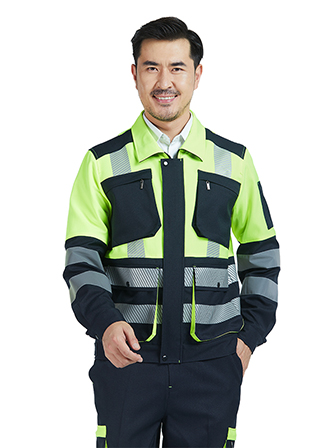 熒光綠高亮反光長(cháng)袖工作服