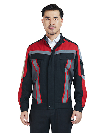 新款長(cháng)袖拼色工作服